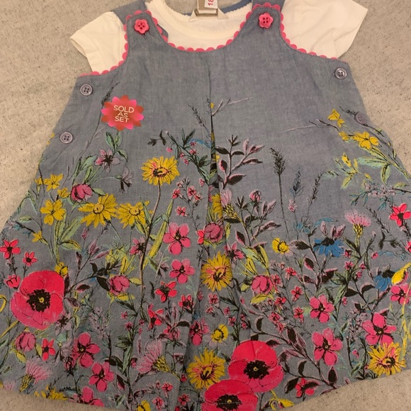 Monsoon baby girls 3-6 months matching set dress - Picture 2 of 6